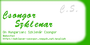 csongor szklenar business card